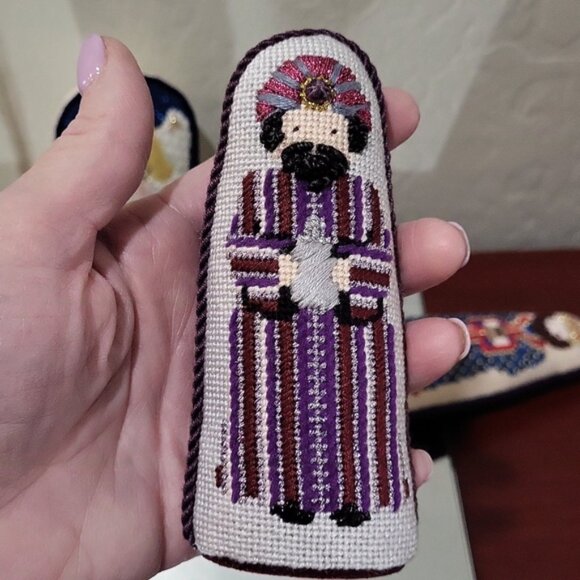 Rare Vintage Petei Knitted Nativity Individual Hand Painted Canvas 12 Piece - Picture 11 of 14